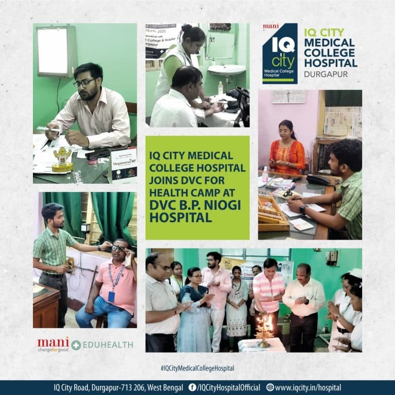 IQ City Medical College & DVC Host Health Camp at B.P. Niogi Hospital